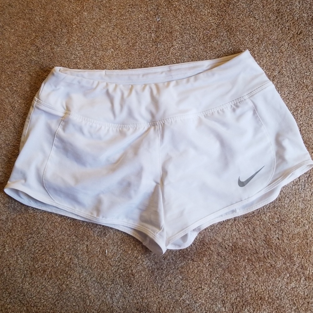 White Nike dri-fit shorts